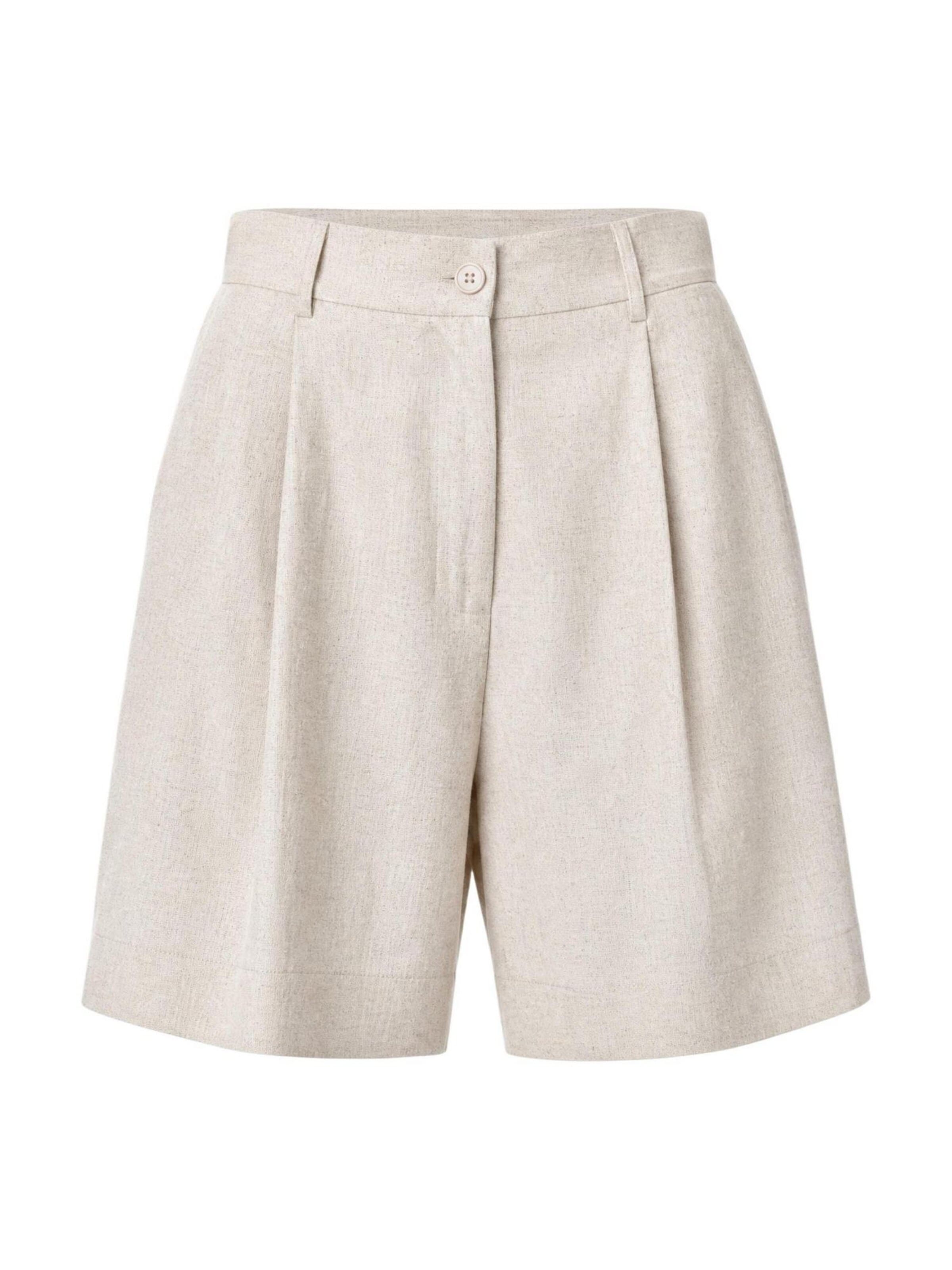 Tailleur 'Shorts Viscosa Lino Pieghe 25009' di I AM in beige: frontale