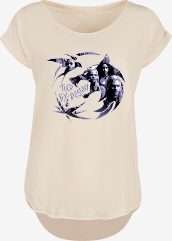 F4NT4STIC T-Shirt 'The Witcher Wolf Logo Infill Netflix TV Series' in Beige: predná strana