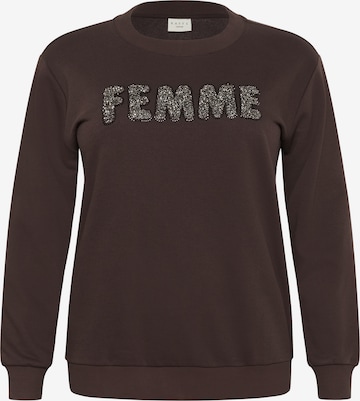 KAFFE CURVE Sweater 'KCelise' in Brown: front