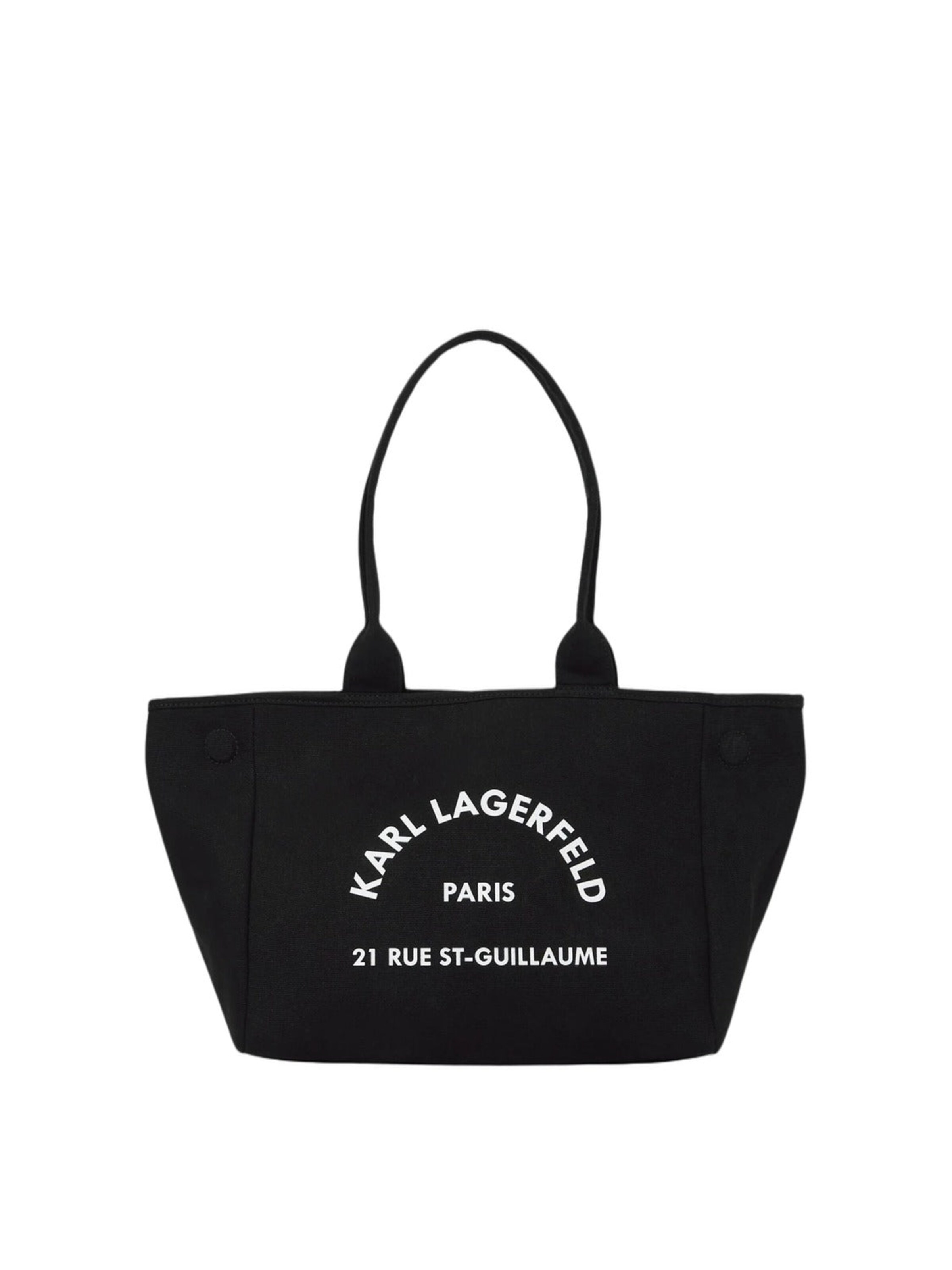 Karl Lagerfeld Nakupovalna torba 'Karl Lagerfeld Cabas Convertible Coton Noir' | črna barva: sprednja stran