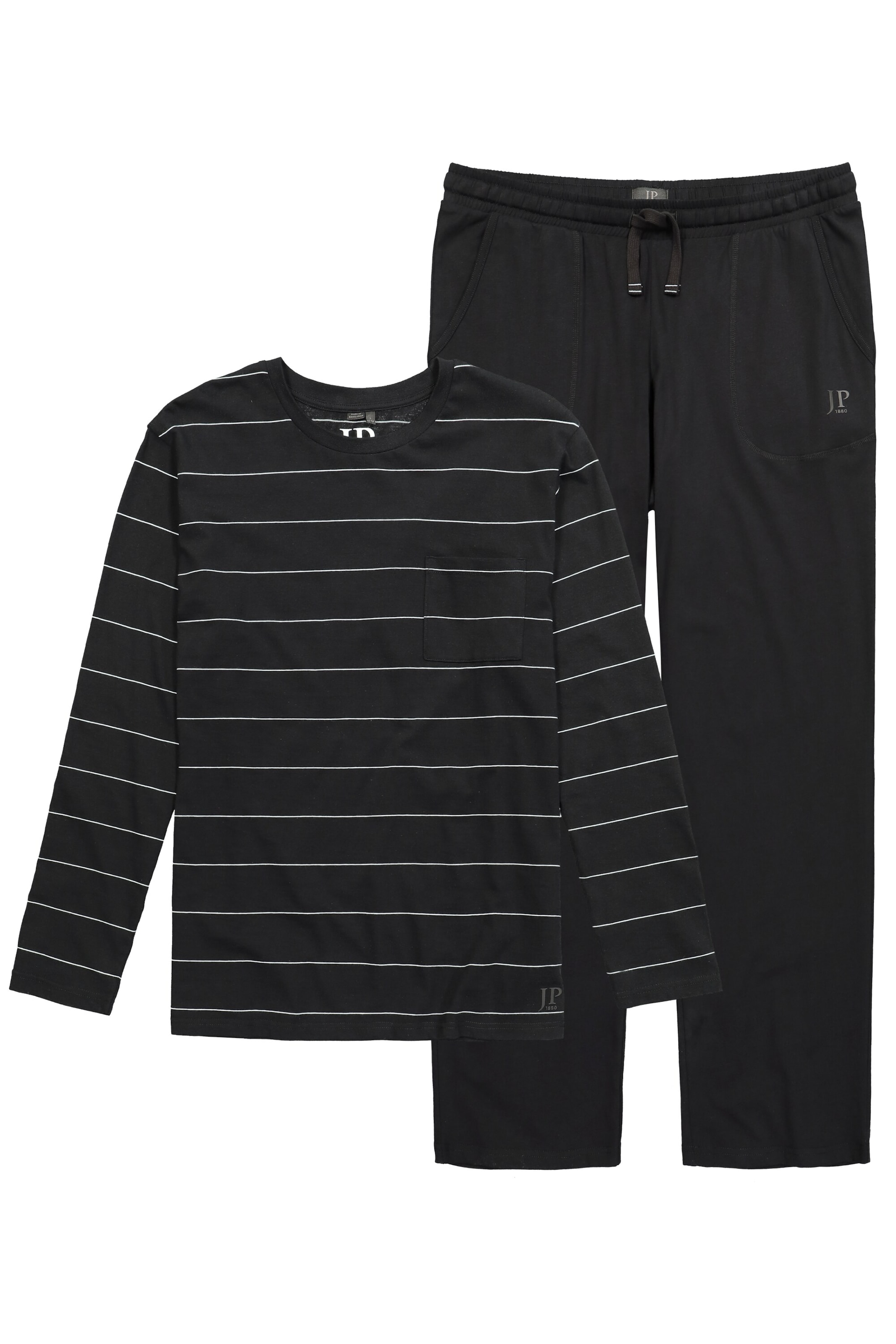 JP1880 Pyjama in Schwarz: Vorderseite