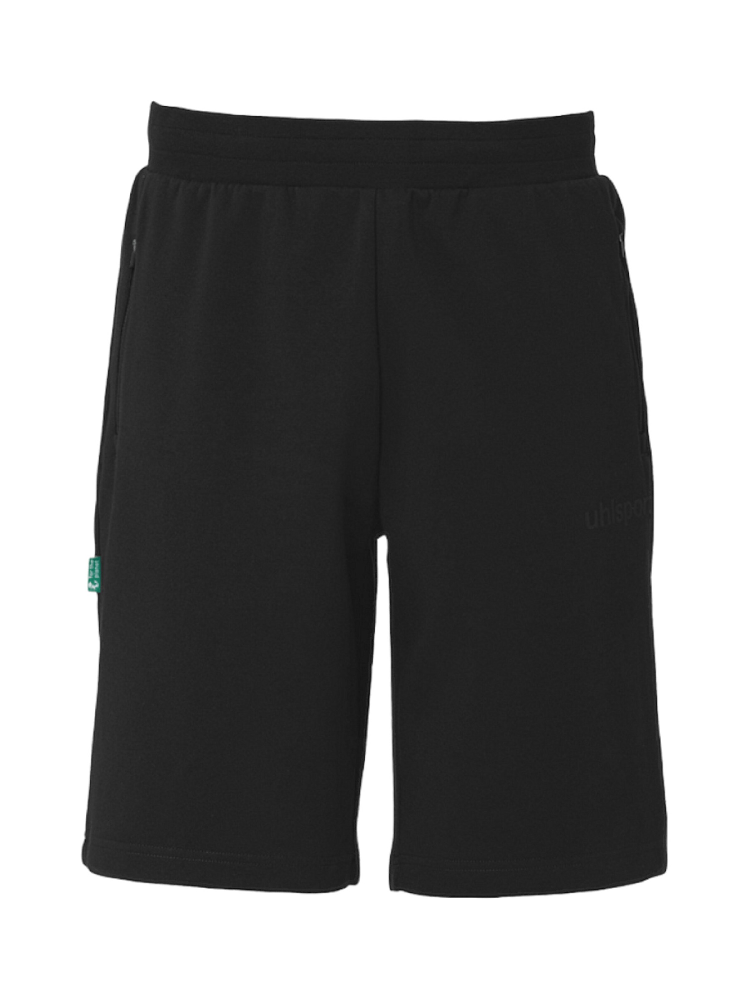UHLSPORT Regular Sportshorts 'Swoosh' in Schwarz: Vorderseite