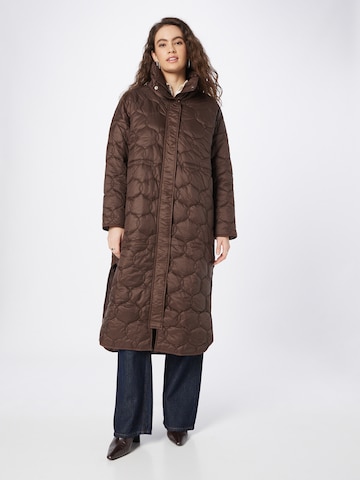 Manteau mi-saison 'Planda' minimum en marron : devant