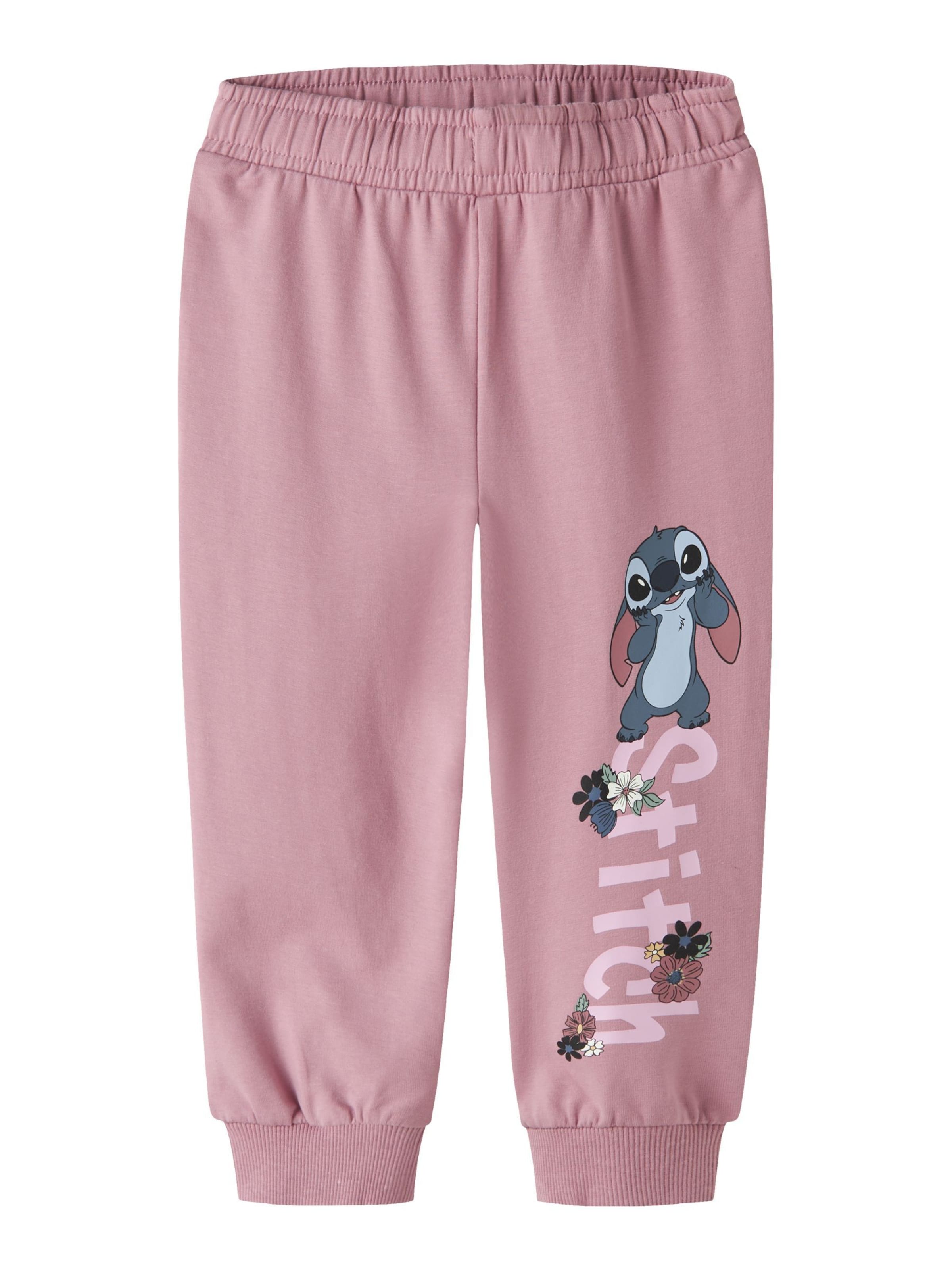 NAME IT - Tapered Pantalón 'Stitch' en lila: frente
