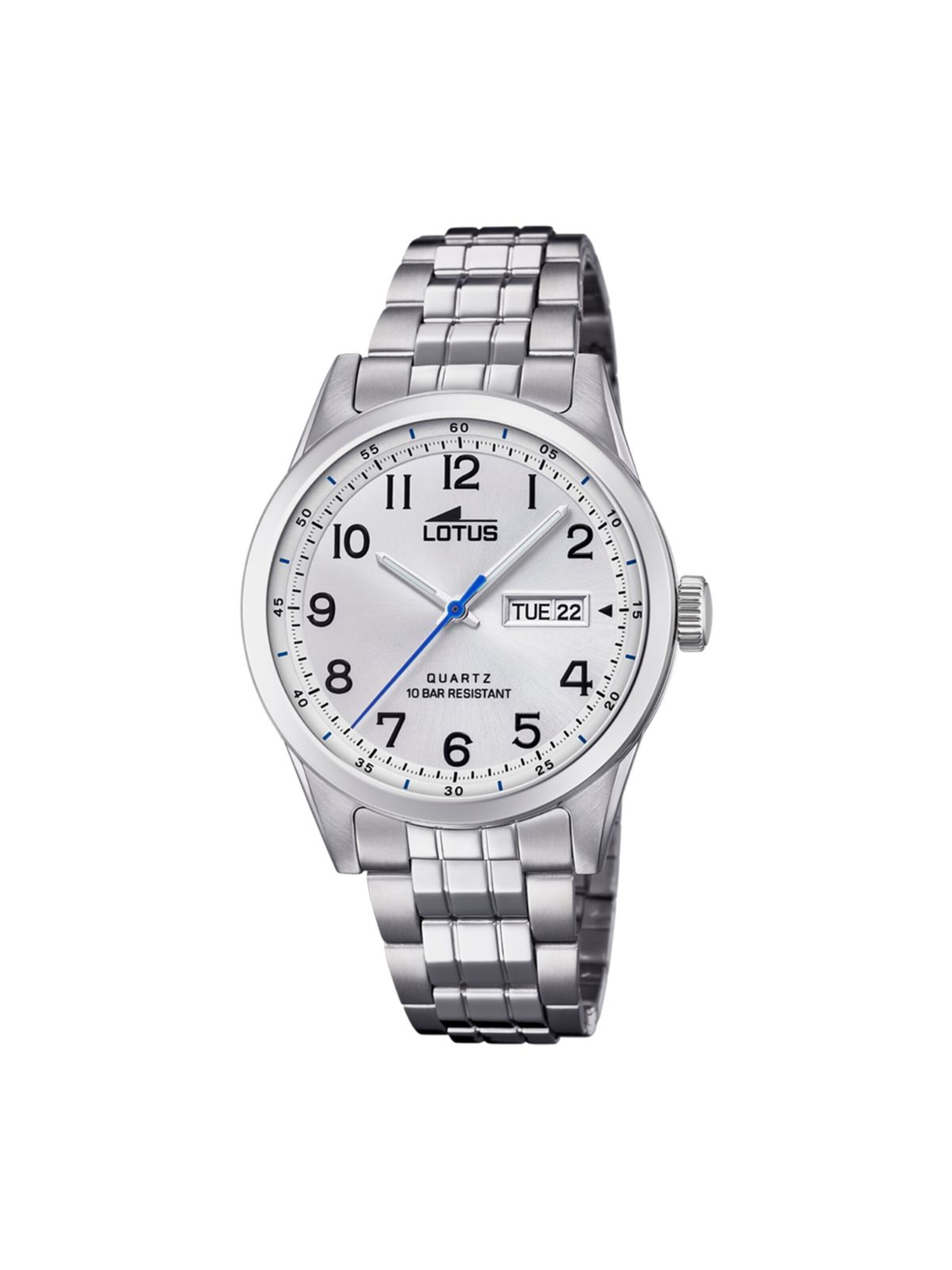 Montre à affichage analogique Lotus en blanc : devant