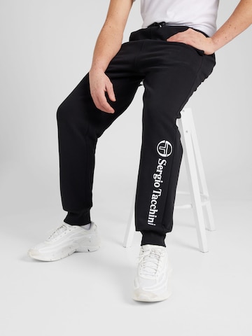 Sergio Tacchini Tapered Hose 'HERITAGE' in Schwarz