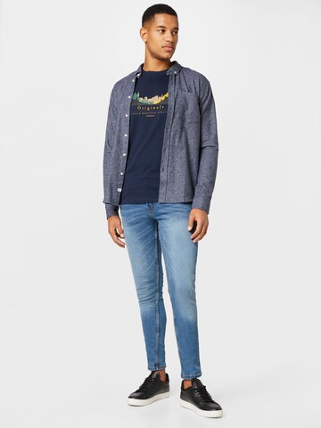 JACK & JONES Póló 'WOODLAND' - kék