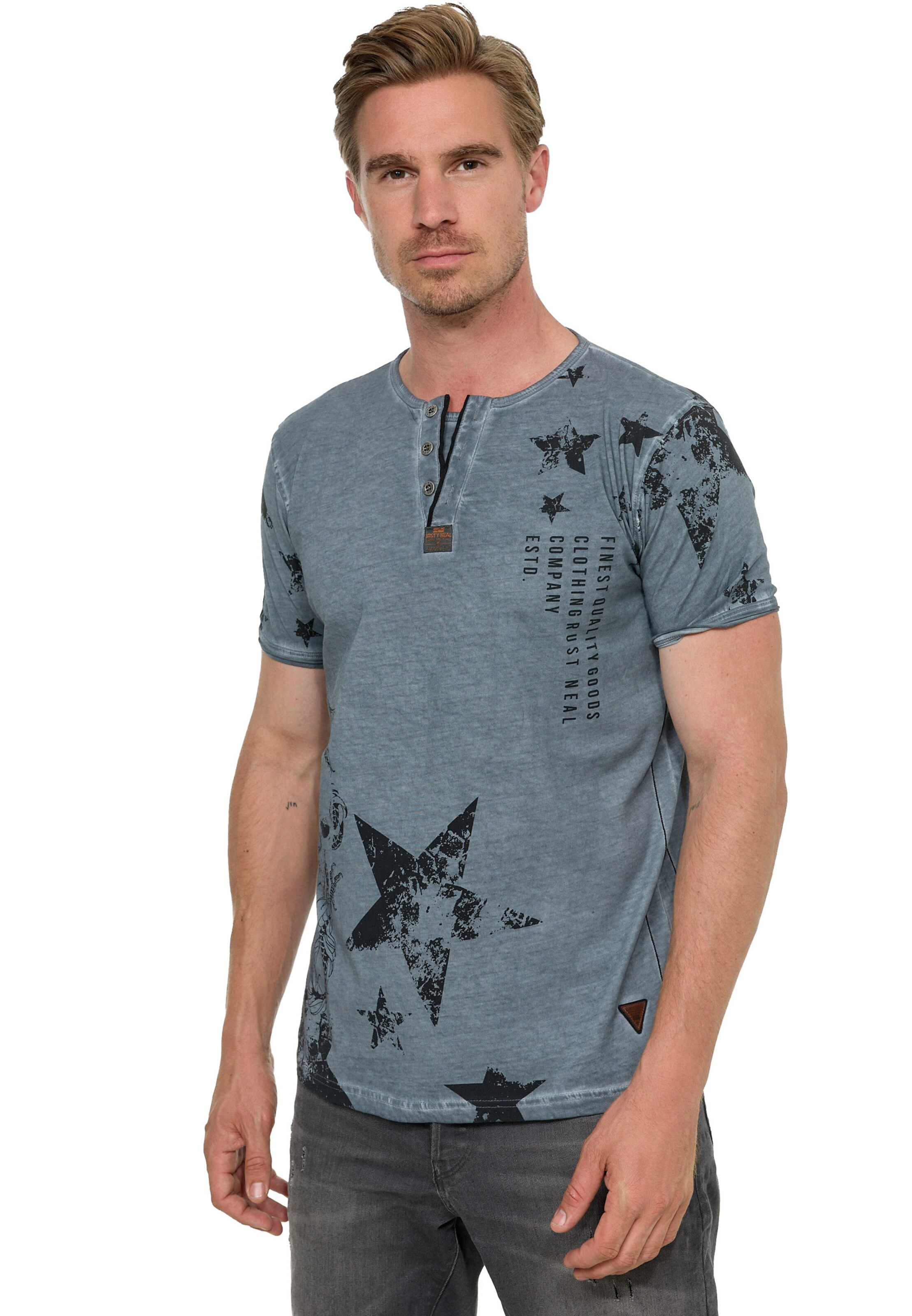 Rusty Neal Shirt in Grijs: voorkant