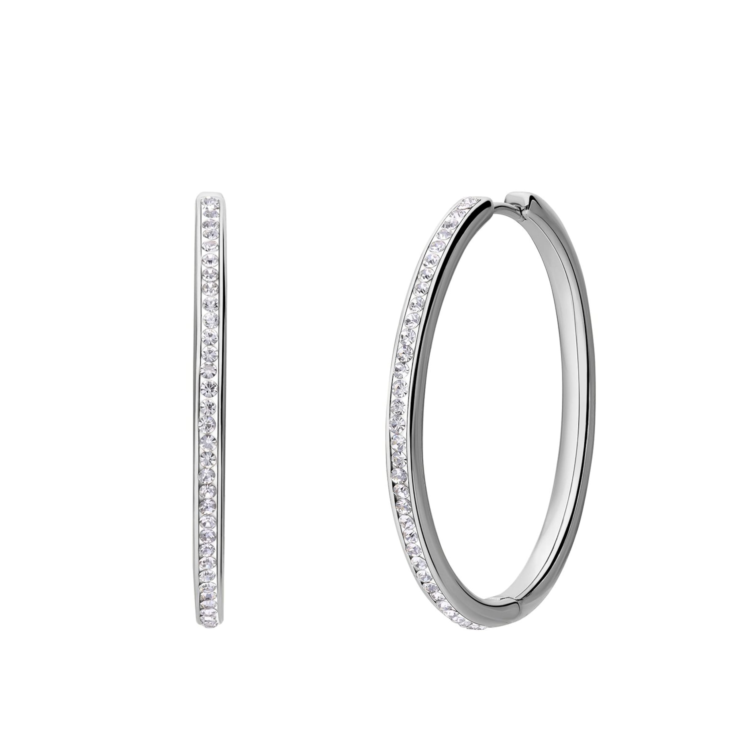 Lucardi Oorbellen 'Funkelndes Basic' in Zilver: voorkant