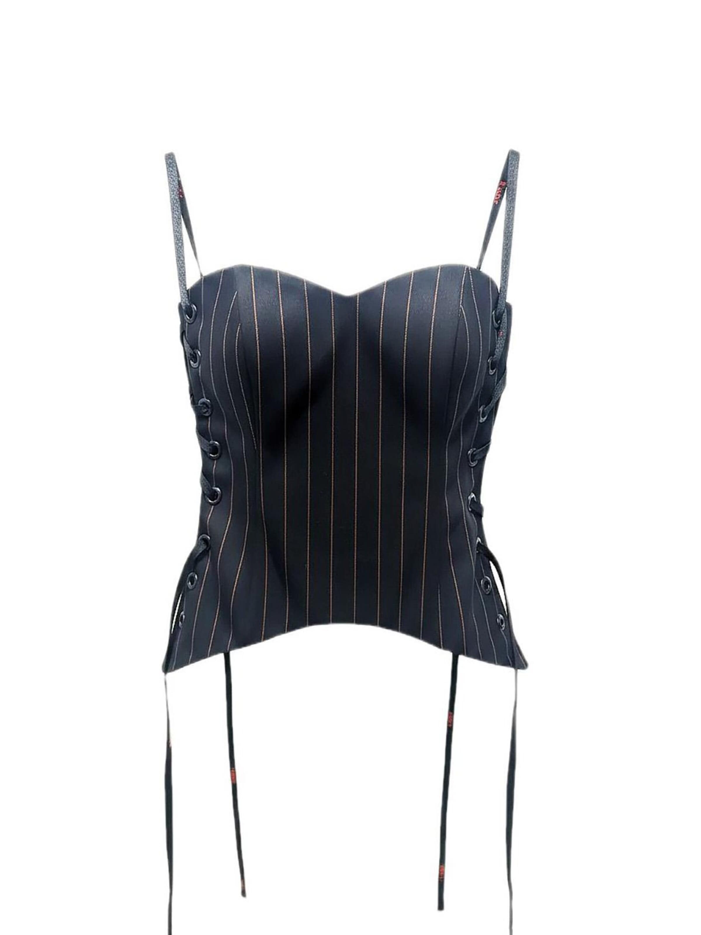 IUnique Top 'Ribbon Accents' in Black: front