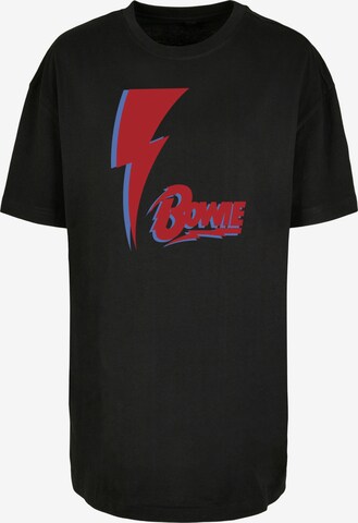 F4NT4STIC Oversized Shirt 'David Bowie Music Band Merchandise Red Bolt' in Black: front