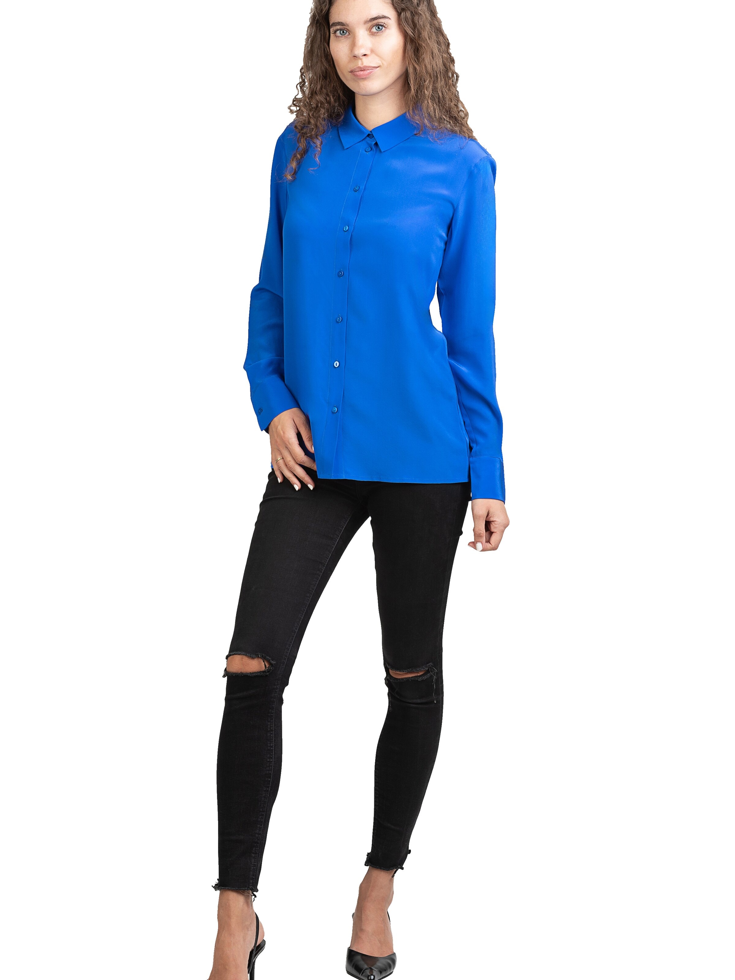 Camicia da donna 'Seidenbluse Collettoseta' di Posh Gear in blu: frontale