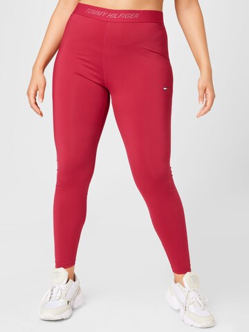 Skinny Leggings de la Tommy Hilfiger Curve pe roșu: față