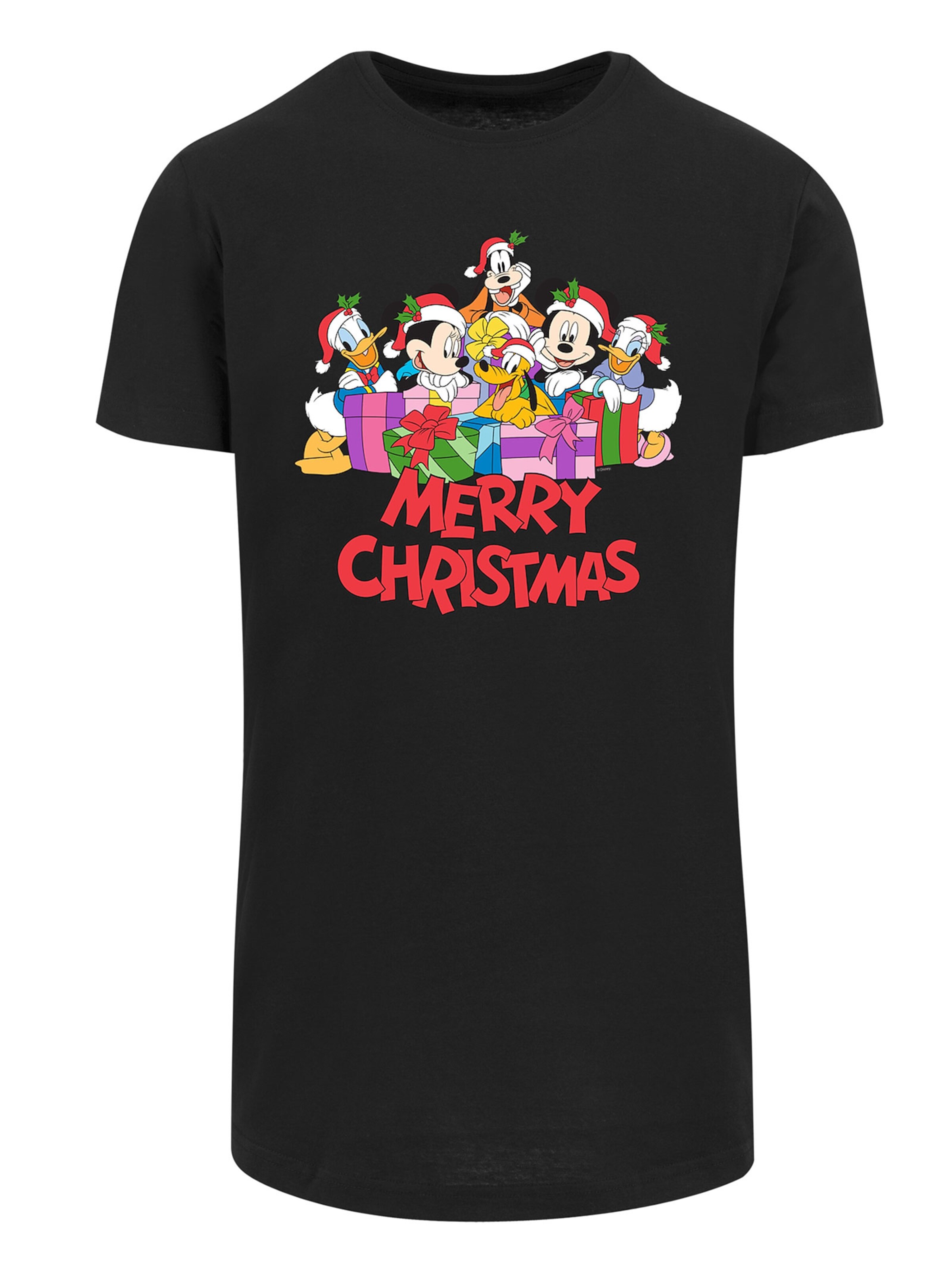 T-Shirt 'Disney Mickey Mouse And Friends Christmas' F4NT4STIC en noir : devant