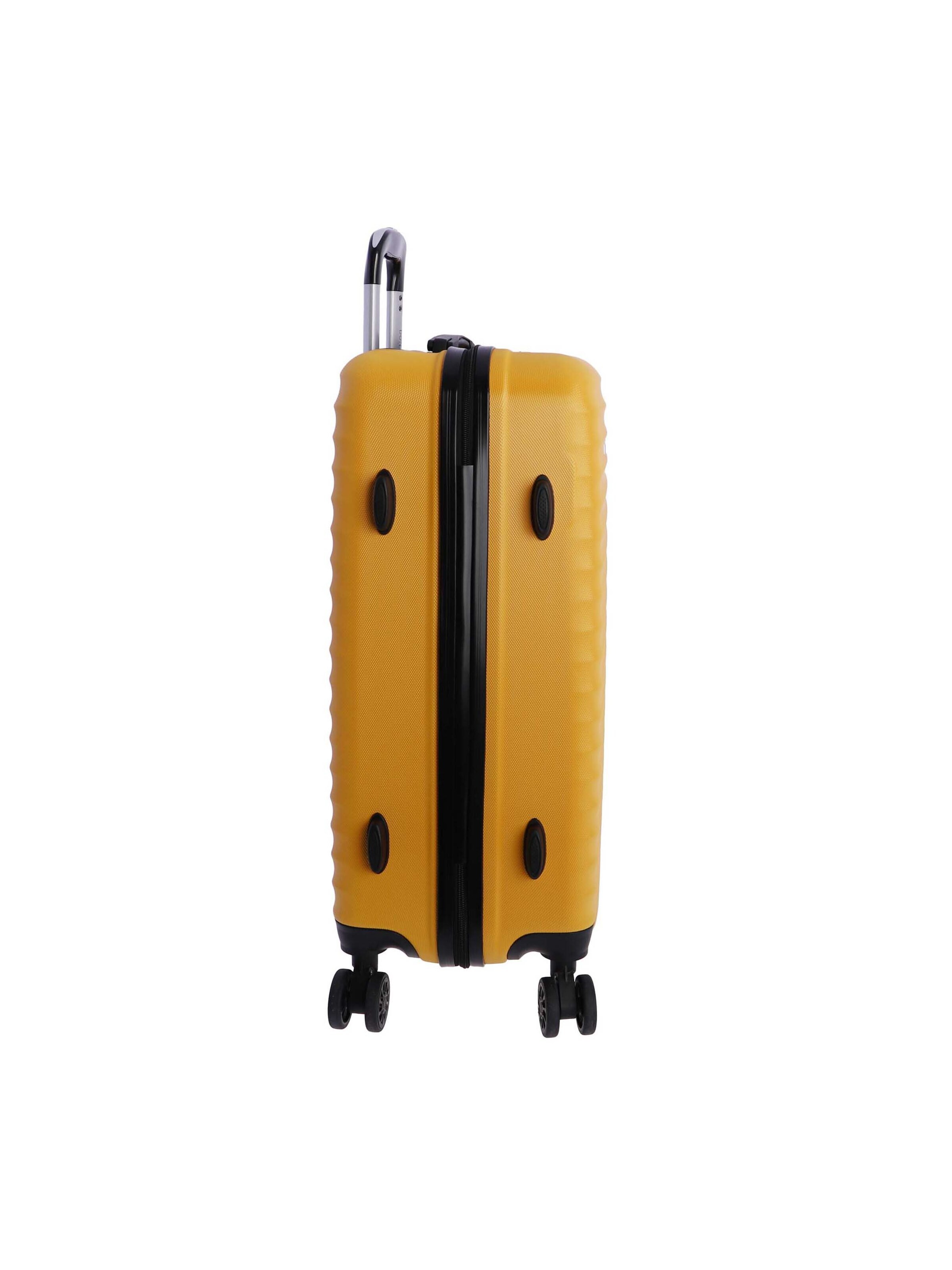 Don Algodon - Carrito 'DON ALGODON Maleta Mediana 23 kg | Maleta de Viaje Rígida con 4 Ruedas Dobles 360º, Candado TSA y Asa Telescópica | Equipaje Resistente al Agua para Viajes en Avión' en amarillo