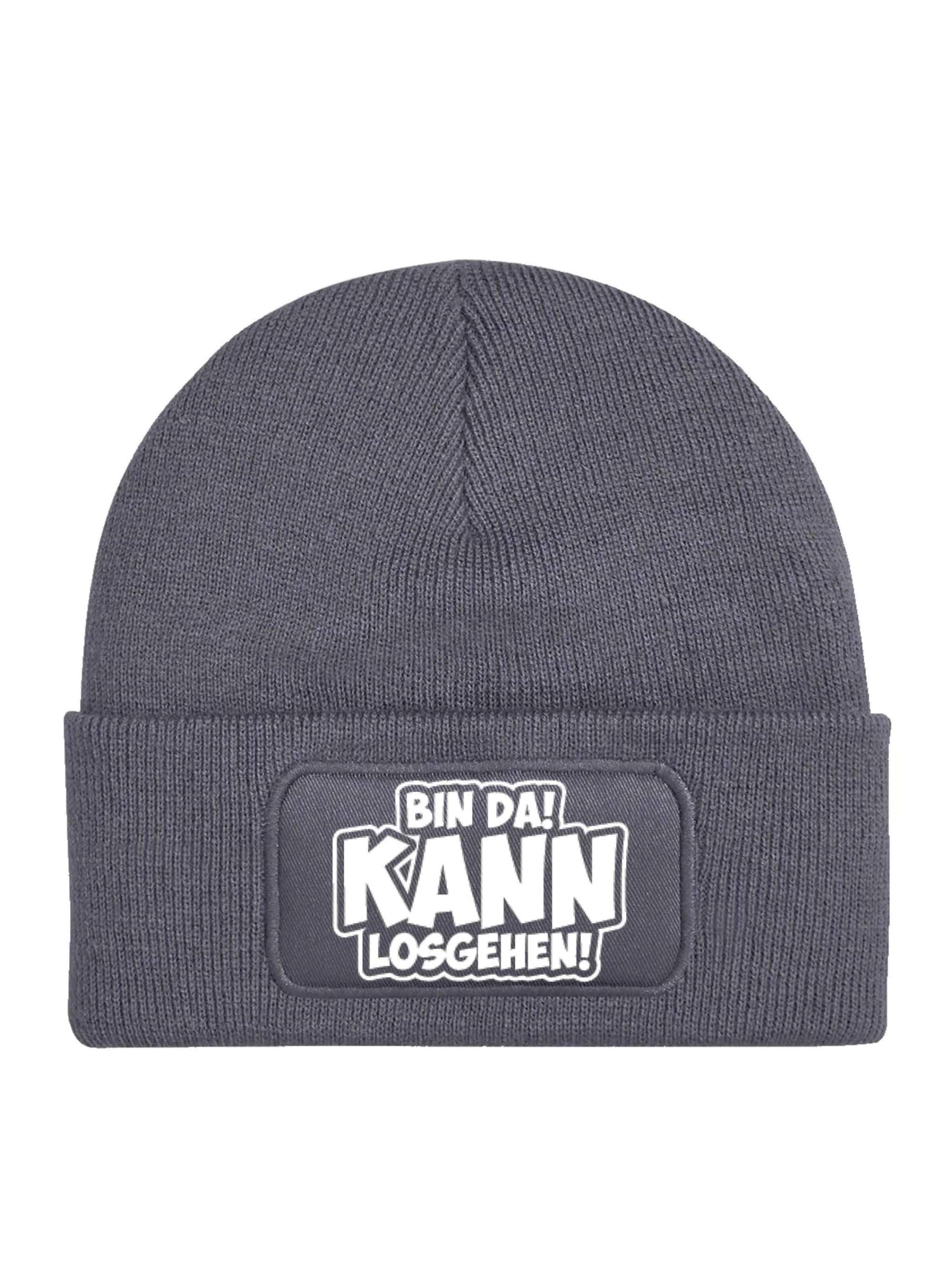 Youth Designz Beanie 'Bin da, kann losgehen' in Grey: front
