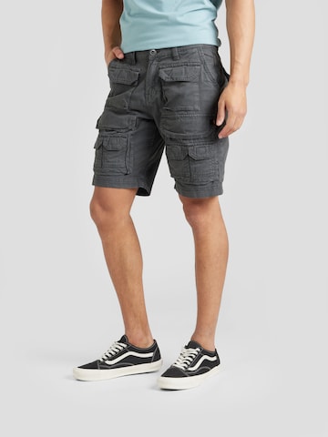 ALPHA INDUSTRIES - Regular Calças 'Battle' em cinzento: frente