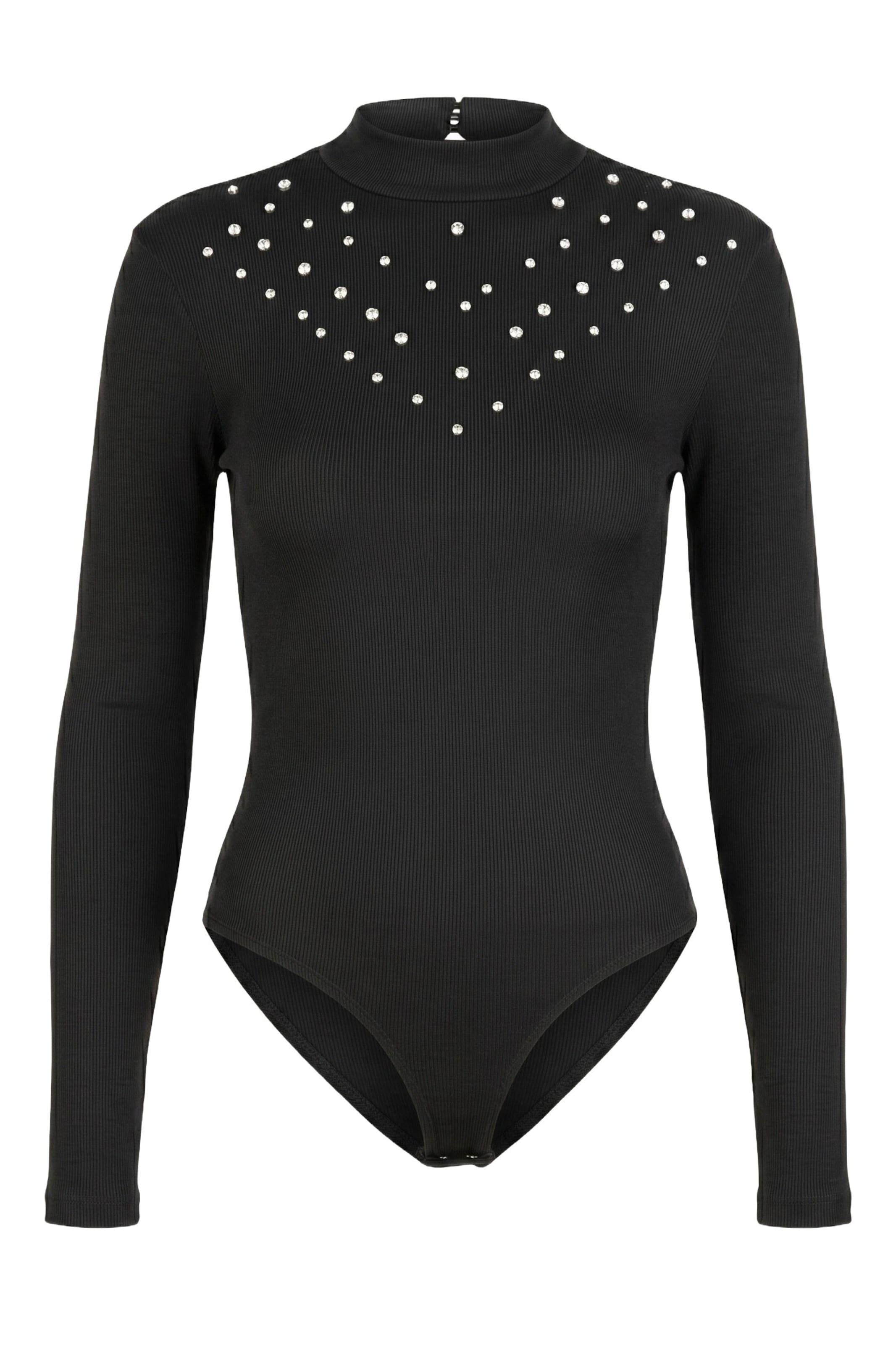 Alexa Dash Shirt bodysuit in Black: front