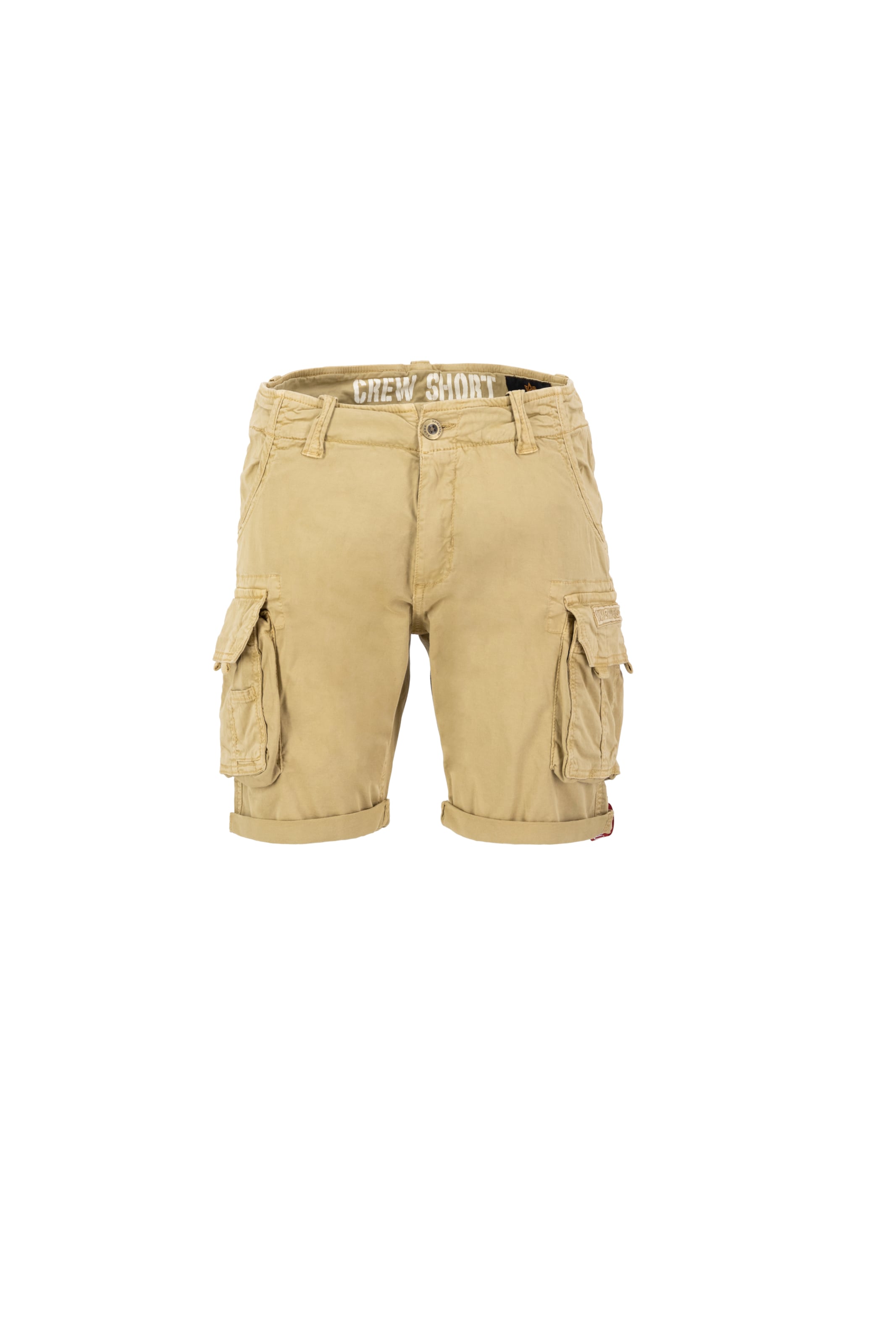 ALPHA INDUSTRIES - Calças cargo 'Crew' em bege: frente