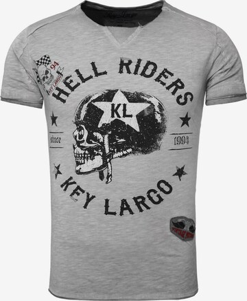 Key Largo Shirt 'HELL RIDERS' in Grey