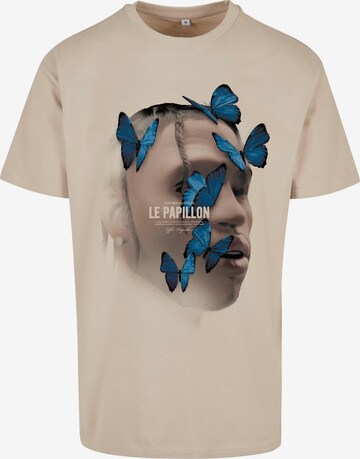 MT Upscale T-Shirt 'Le Papillon' in Beige: predná strana