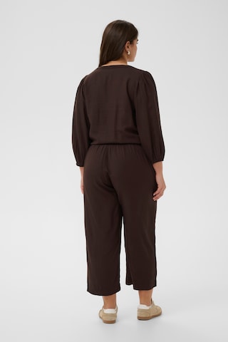 KAFFE CURVE Loose fit Trousers 'KCmille' in Brown