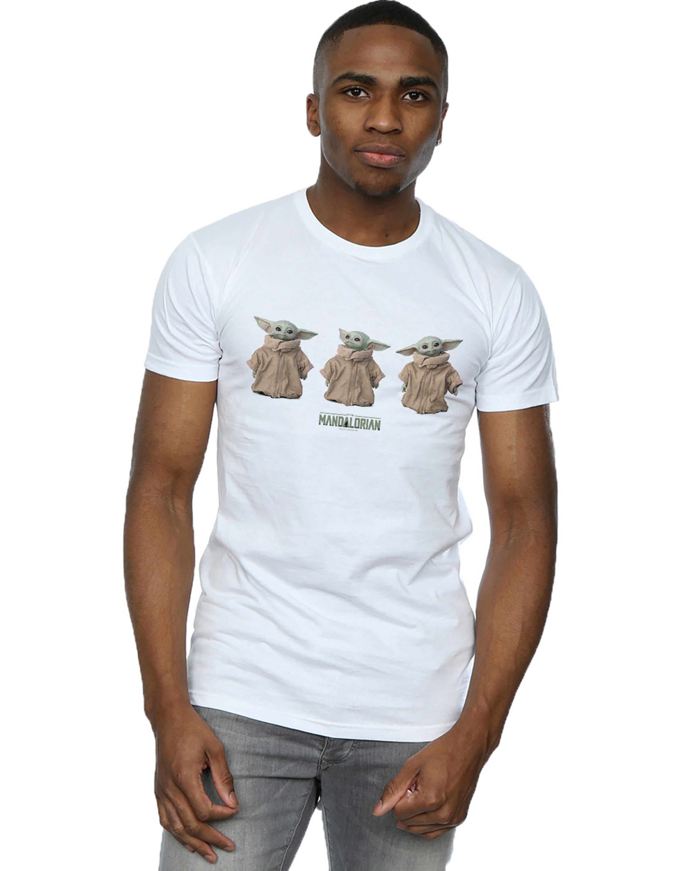 F4NT4STIC Shirt 'The Mandalorian The Child Baby Yoda' in White: front