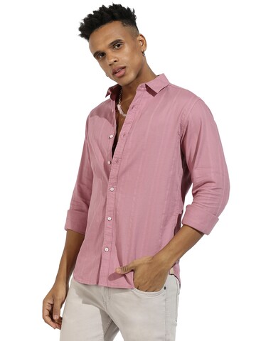 Campus Sutra Regular fit Button Up Shirt in Pink