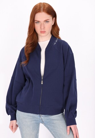 DreiMaster Vintage Zip-Up Hoodie in Blue: front