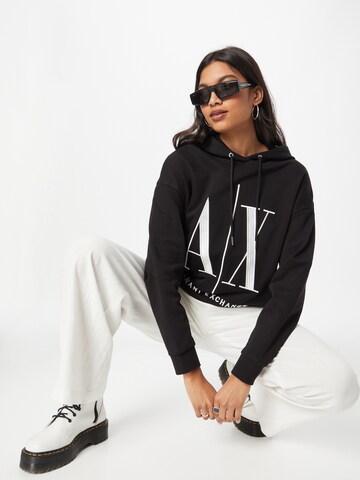 ARMANI EXCHANGE Sweatshirt 'FELPA' in Zwart