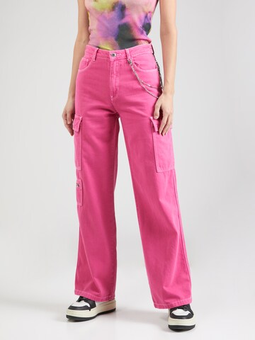 Tally WeijlWide Leg/ Široke nogavice Cargo hlače 'GAY 32' - roza boja: prednji dio
