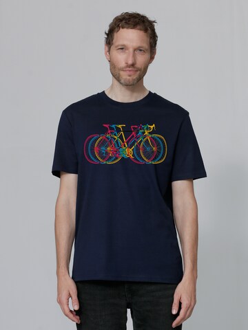 T-Shirt 'Fahrräder' Watapparel en bleu : devant