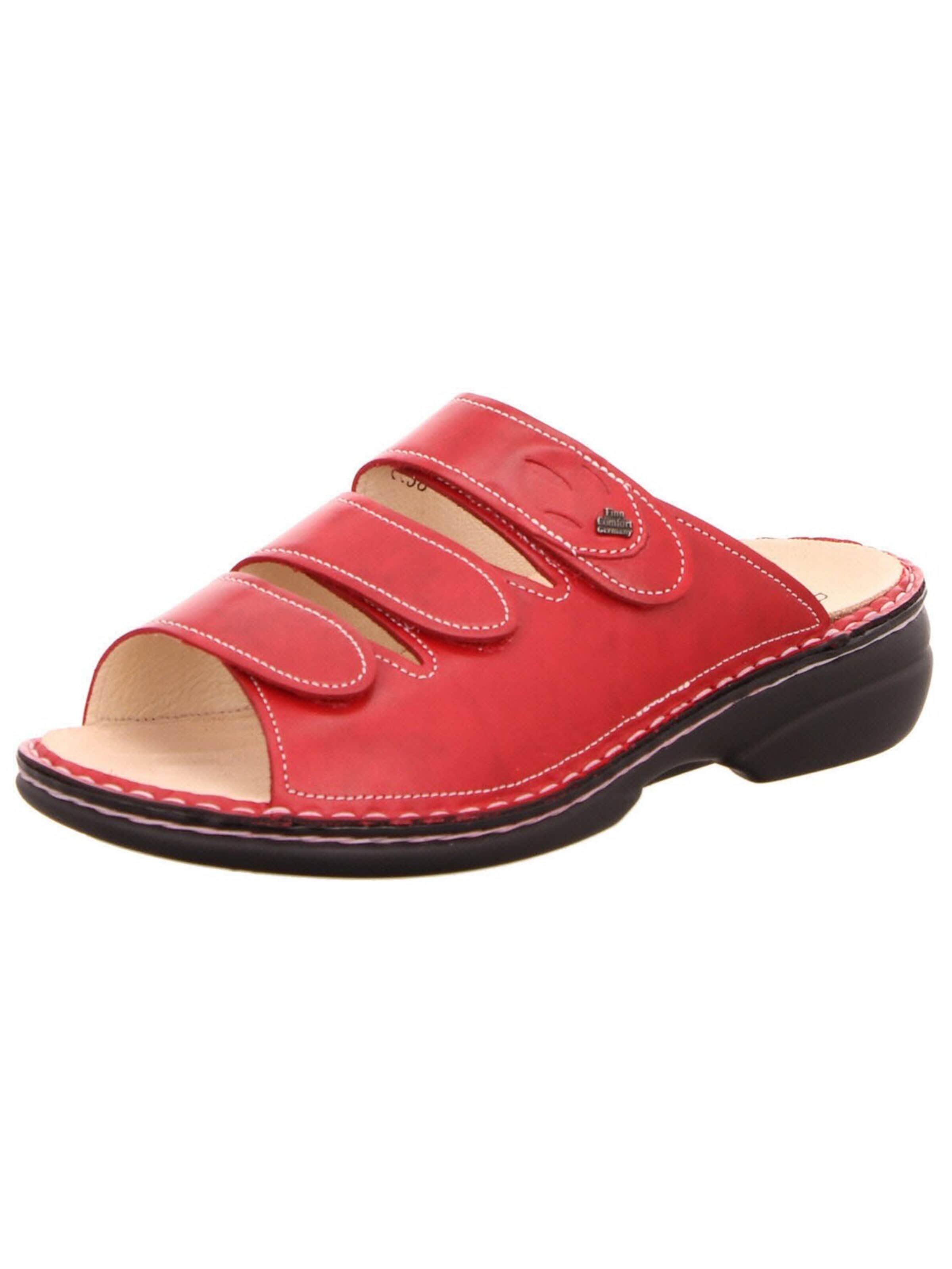 Finn Comfort - Zapatos abiertos 'Pantolette Damen 02554 604420 Echtleder in rot' en rojo: frente
