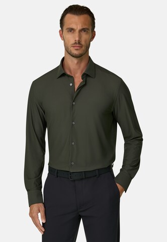 Coupe slim Chemise Boggi Milano en vert : devant