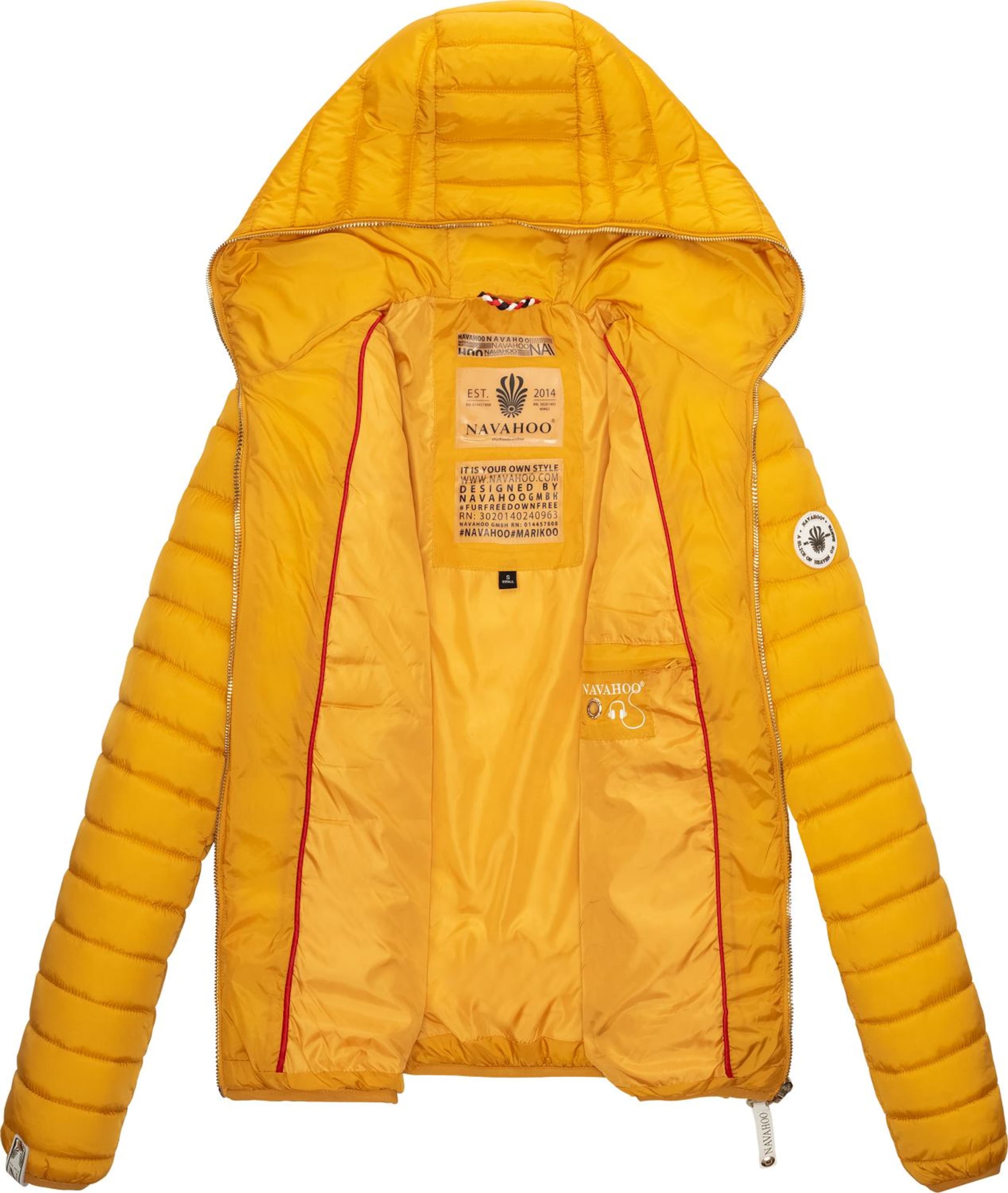 NAVAHOO Kurtka przejściowa 'Ich Bin Hübsch' w kolorze żółty