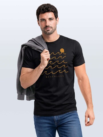 Neverless Shirt 'Wellen Sonne'‌‌‌‌‌‌‌‌‌‌ in Schwarz