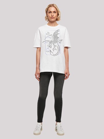 F4NT4STIC Shirt 'Harry Potter Dragon Line Art' in White