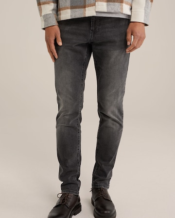 WE Fashion - Slimfit Vaquero en negro: frente