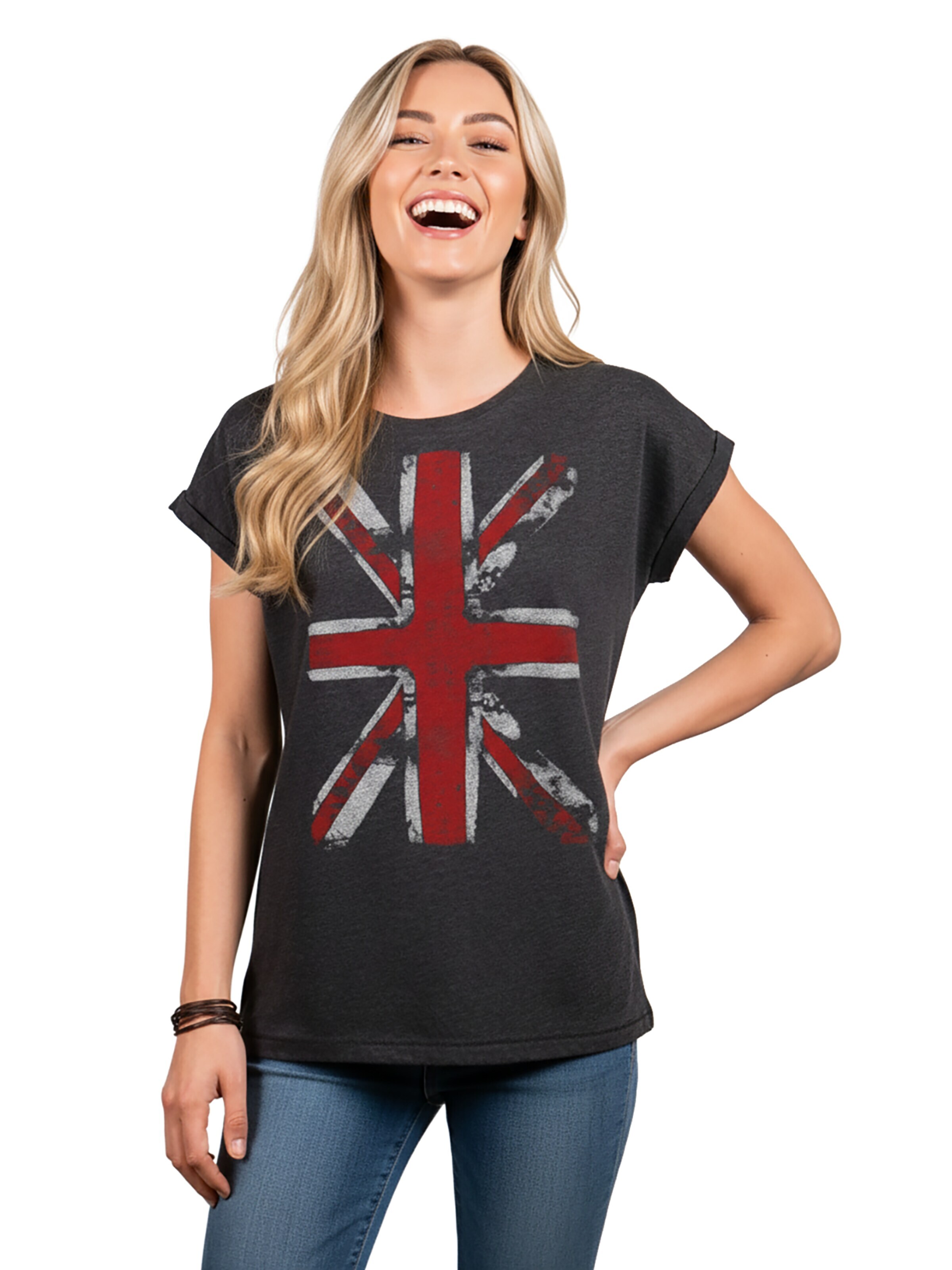 MAKAYA Shirt 'Union Jack' in Grey