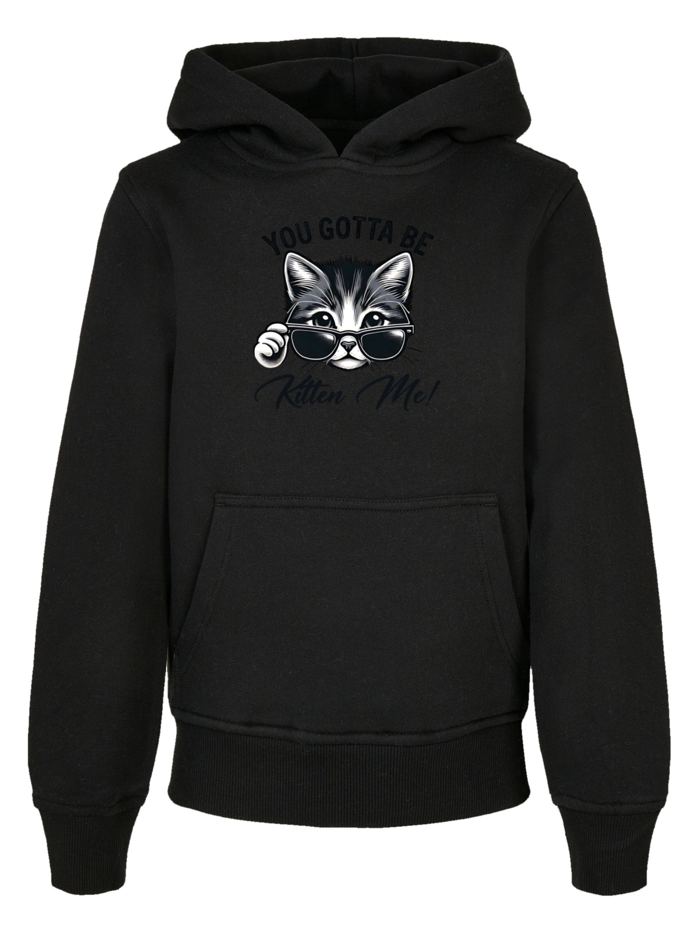 F4NT4STIC Sweatshirt 'Kätzchen You Gotta Be Kitten Me!' in Black: front