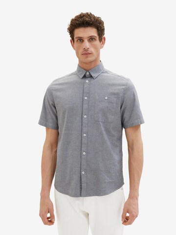 Coupe regular Chemise TOM TAILOR en bleu : devant