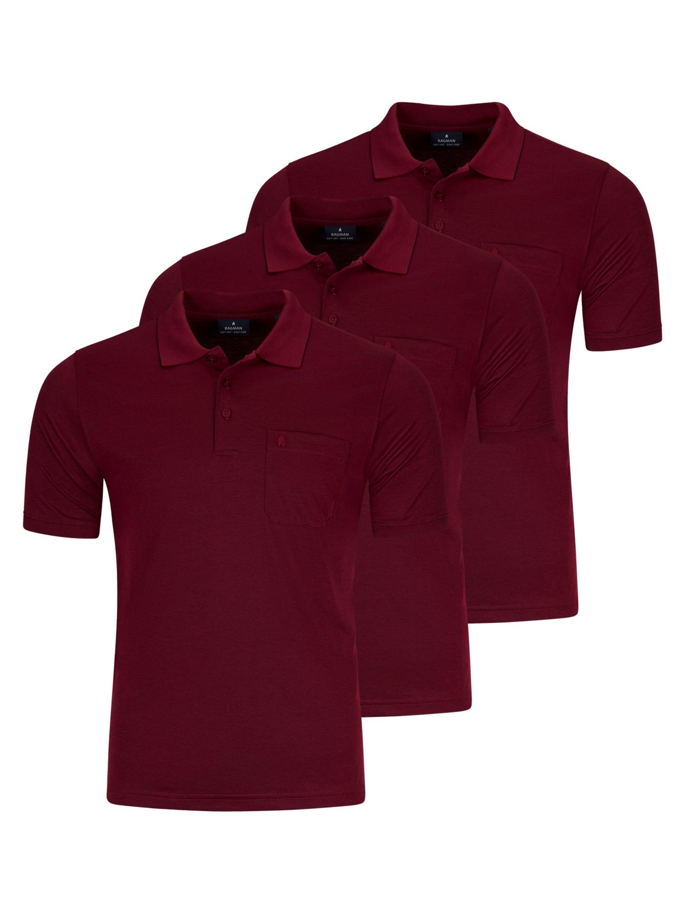 Ragman Shirt 'Basic' in Dark red, Item view