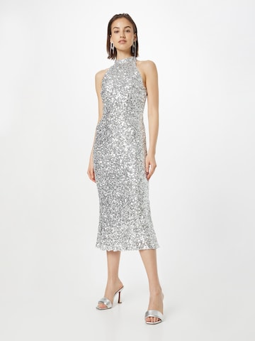 Oasis Sukienka koktajlowa w kolorze srebrny: przód