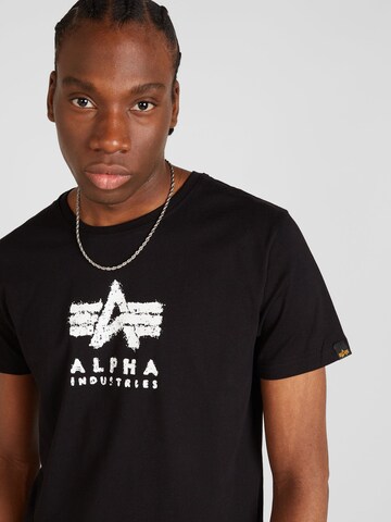 melns ALPHA INDUSTRIES T-Krekls 'Grunge'