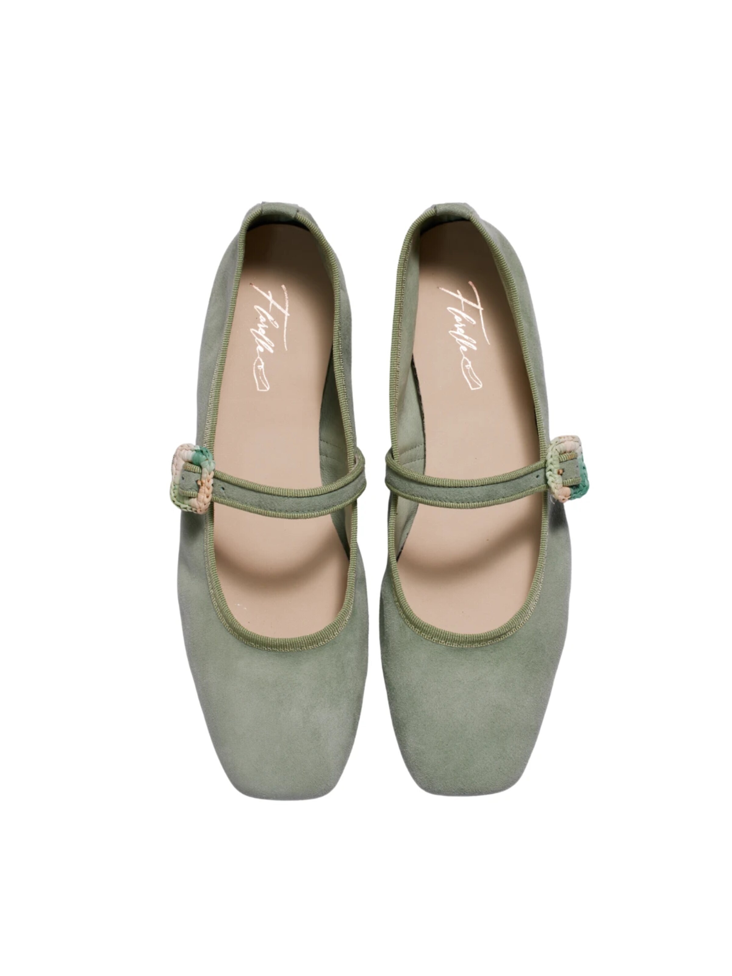 Ballerina con cinturino 'Bambolina' di Flarelle in verde