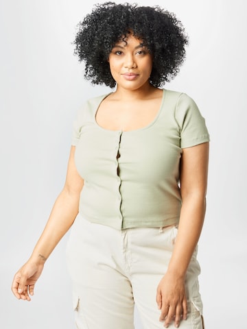 ABOUT YOU Curvy Shirt 'Samara' in Groen: voorkant