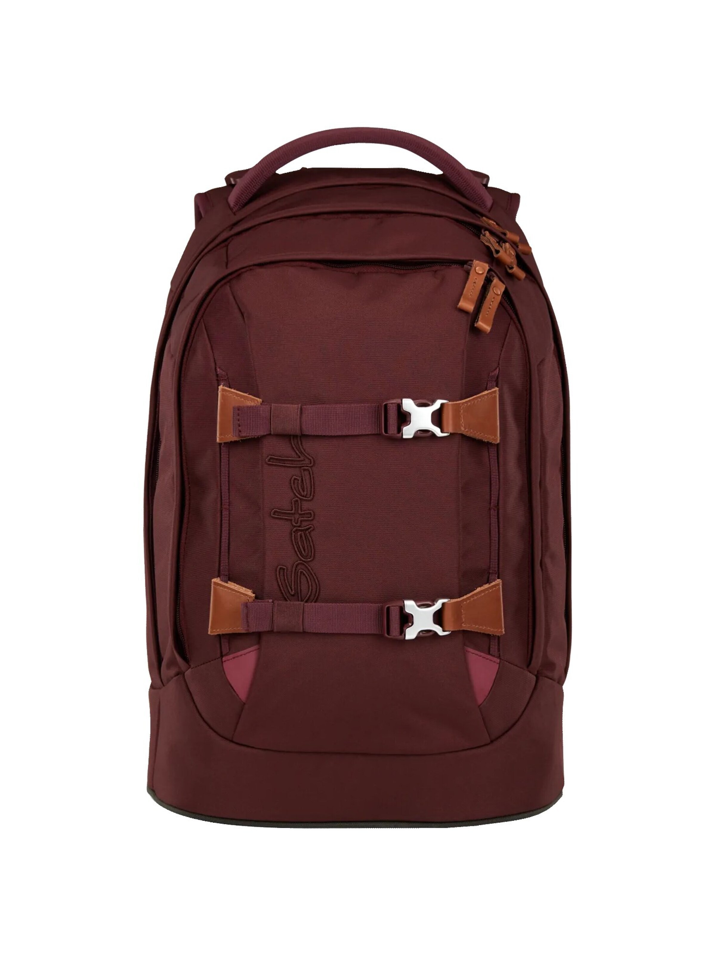 Satch Backpack in Red: front