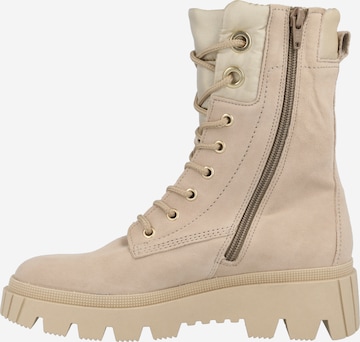 GABOR Lace-Up Ankle Boots in Beige