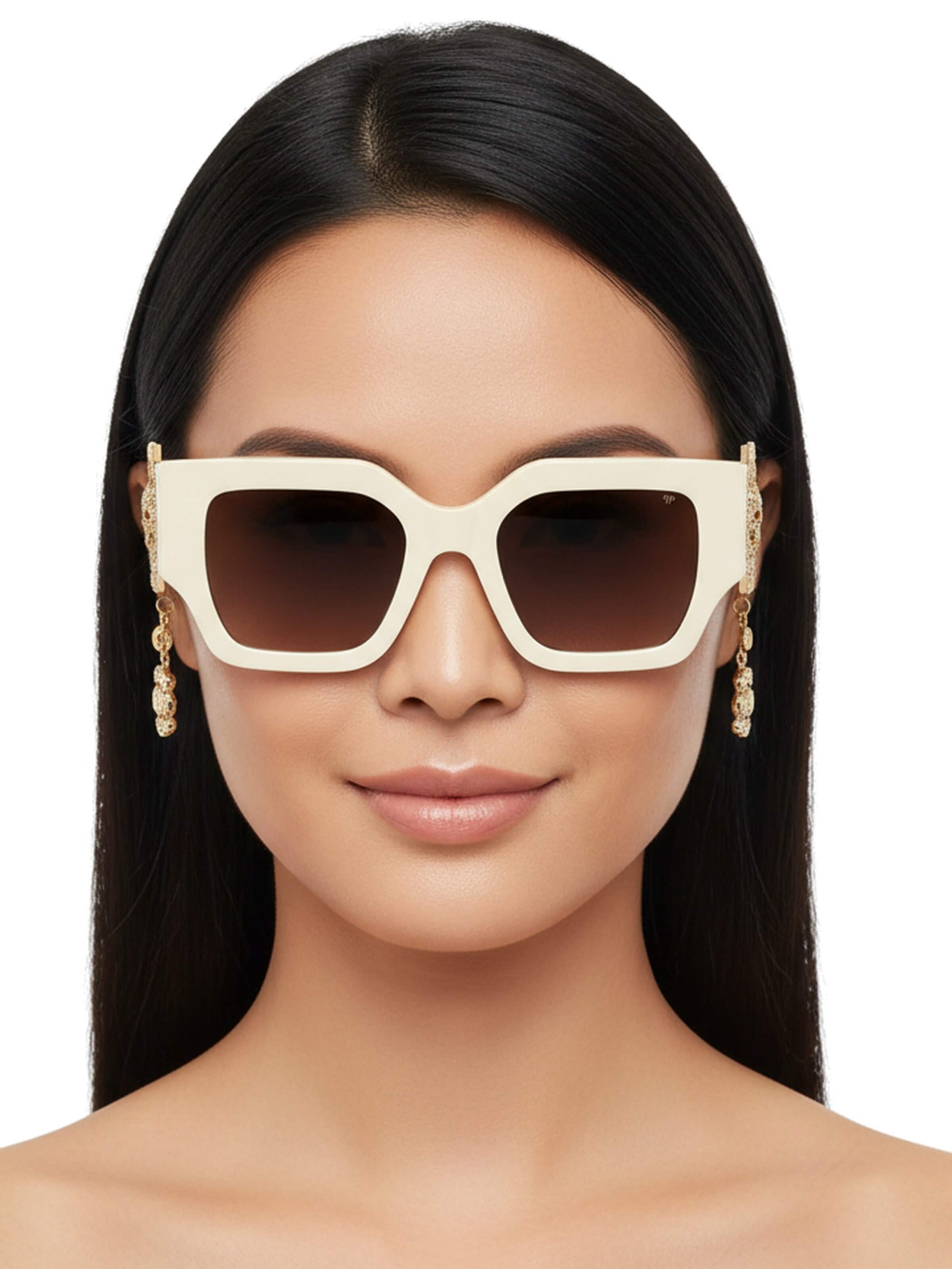 Lunettes de soleil Philipp Plein en blanc : devant