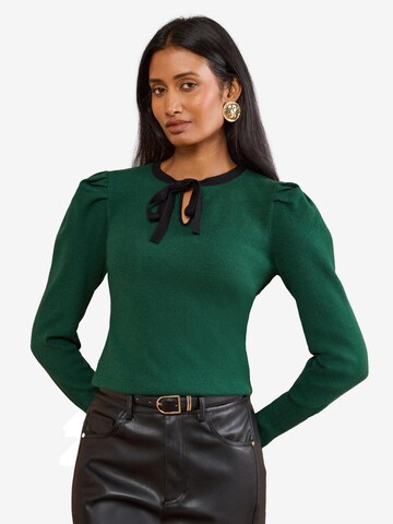 Pull-over love & roses en vert : devant